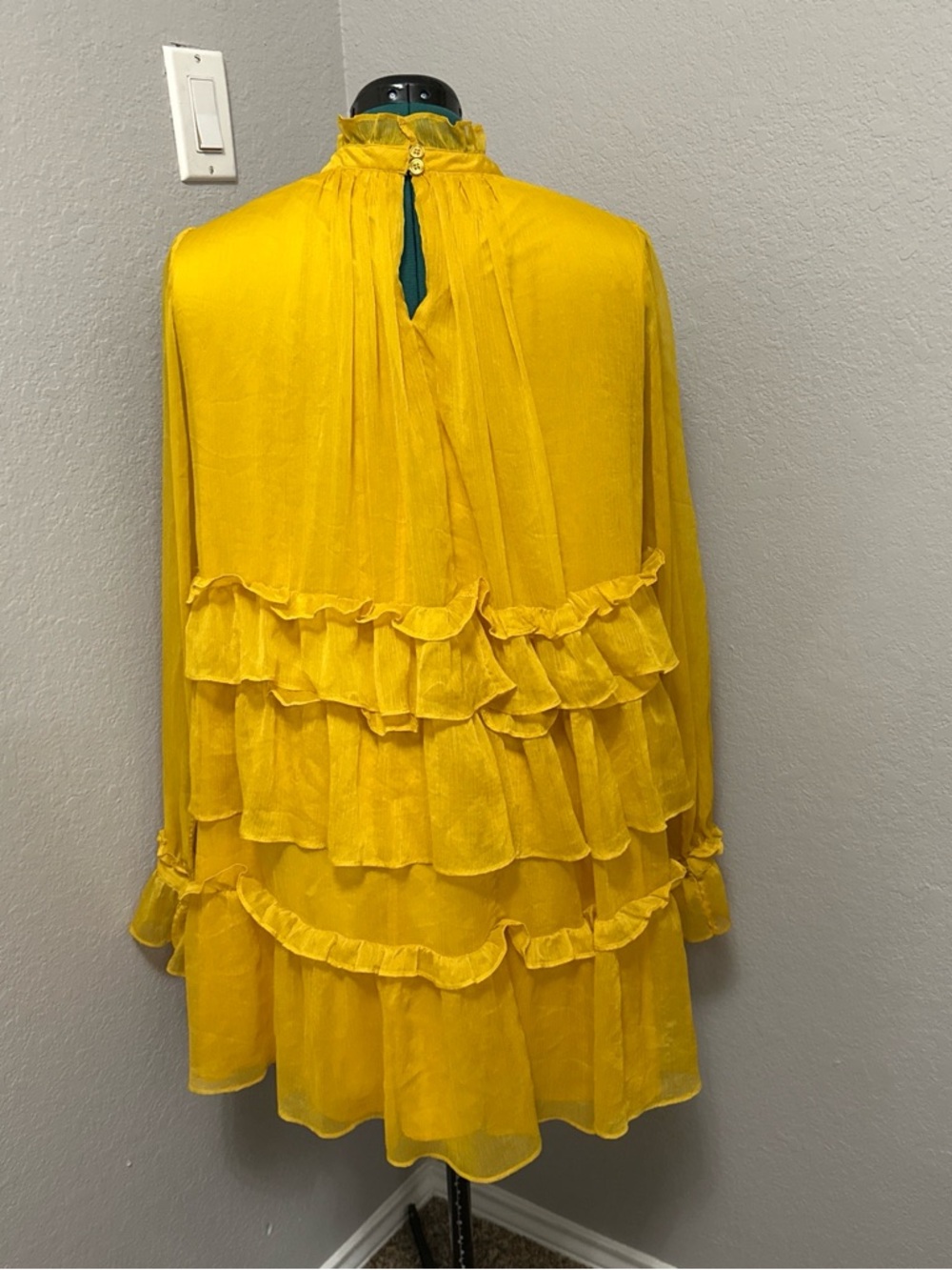 Adam Lippes Vibrant Yellow Ruffle Dress - Picture 3 of 5